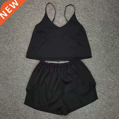 Women Sleep Wear Sexy Lingerie Satin Lace V-Neck Camisole Sh