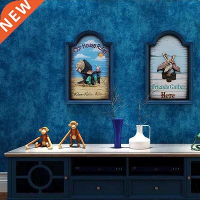 Solid Plain Color Lake Blue Non-woven Fabric Wallpaper Home