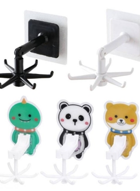 360 Degrees Rotated Kitchen Hooks Self Adhesive 6 Hooks Home