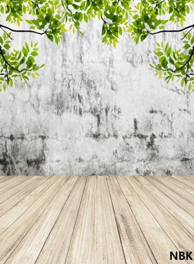 Laeacco Brick Wall Wooden Floor Photophone Photocall Grunge