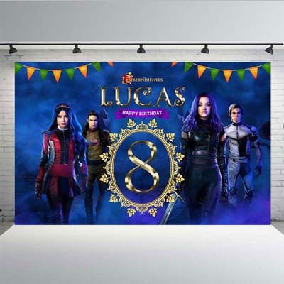 Mal Disney Descendants Back Drop Backdrop Birthday Banner P