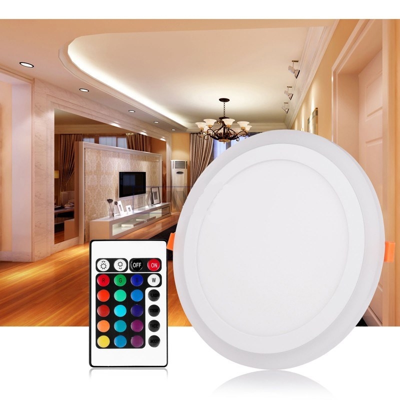 White + RGB LED Panel Light 6w/9w/18w/24W Recessed Ceiling D