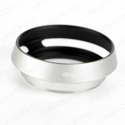 48mm Silve Metal Tilted Vented Lens Hood shade QL17 GIII R3