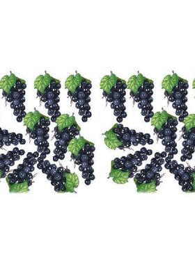 20 Bunches Of Artificial Black Grapes Fake Fruit Home House