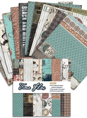 KLJUYP 12 Sheets Time Flies Scrapbooking Pads Paper Origami