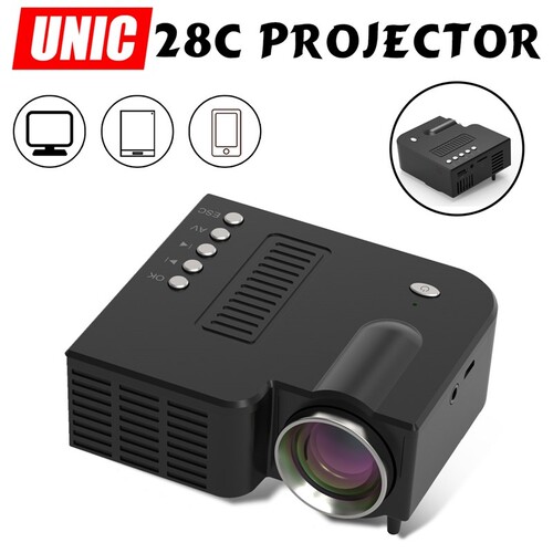 New  28C LED Mini Projector Portable 1080p Full HD Projector
