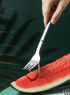 Stainless Steel Watermelon Cutter With Fork Fruits Fruit