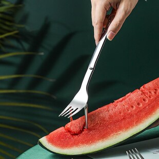 Stainless Steel Watermelon Cutter With Fork Fruits Fruit
