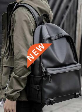 New Fashion Men Leather Backpack Black School Bags for Teena