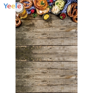 Yeele Old Wooden Boards Plank Meal Food Meat Photography Ba