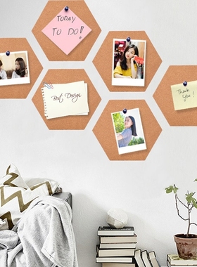 4pcs Self Adhesive Office Home Wood Photo Background Hexago