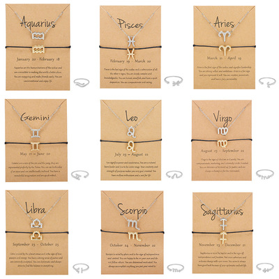 New Fashion Horoscope Zodiac Sign Pendant Necklace