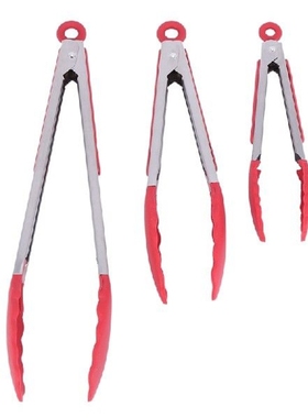 Set 3 Sizes Silicone Kitchen Tongs Sets Salad BBQ Tongs