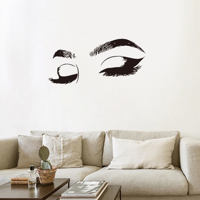 Girl sexy eyelashes eyebrows Wall Sticker girls rooms Livin