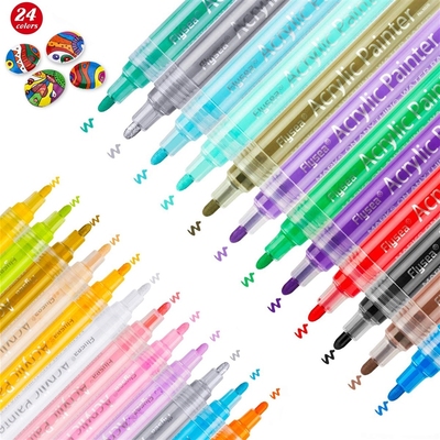 Acrylic Paint Pens Waterproof Acrylic Marker Pens Set, 15/24