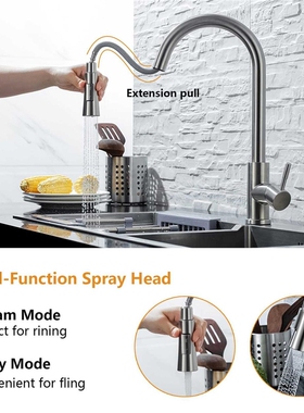 Kitchen Faucet Pull Out Brushed Nickle Sensor ainless