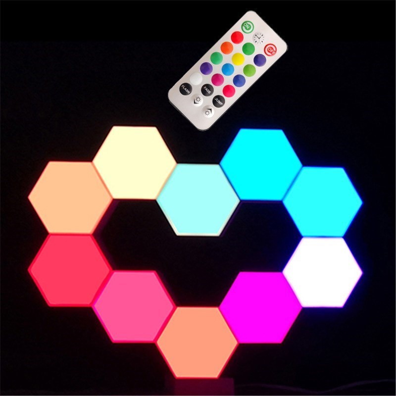 USB Colorful LED Honeycomb Quantum Hexagon Wall Lamp Touch S