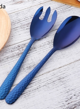 Big Salad Serving Spoon Fork Set Mix Spoons Hot Pot Porridge