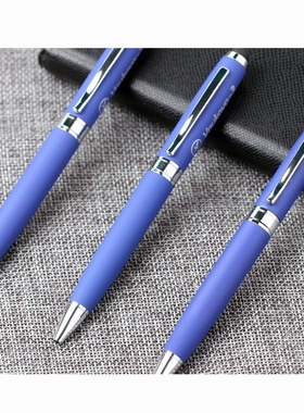 Fashion CROSS LINE FONAIN PEN SILVER RIM CHECKED blue pen 20