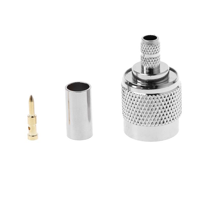62KC TNC Male Plug RF Coax Connector Crimp Nickelplated For