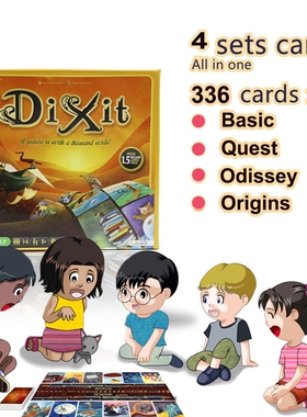 Dixit 1 2 3 4 Card  for Kids 336 Playing Cards Wooden Bunny
