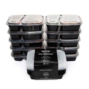 10 Pcs Plastic Reusable Bento Box Meal Storage Food Prep Lun