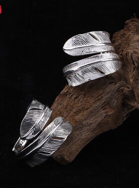 S925 sterling silver Goro Takahashi feather ring men and wom
