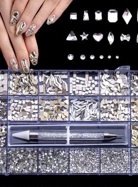 Nail Rhinestones Kit Nail Gems Jewels Acrylic Nail Art