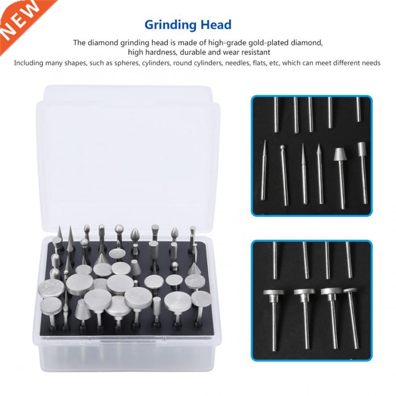 50Pcs Grinding Gold-Plated 400 Grits 3.17mm Shank Diameter