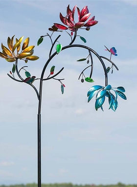 Garden Windmill Flower Shaped Metal Artware Decorative