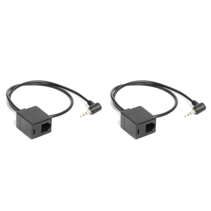 2PCS 2.5mm TRS Male to RJ9 4P4C Female Plug Headset Jack Te-封面