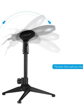 Mini Desktop Microphone Stand Bracket Tripod Portable