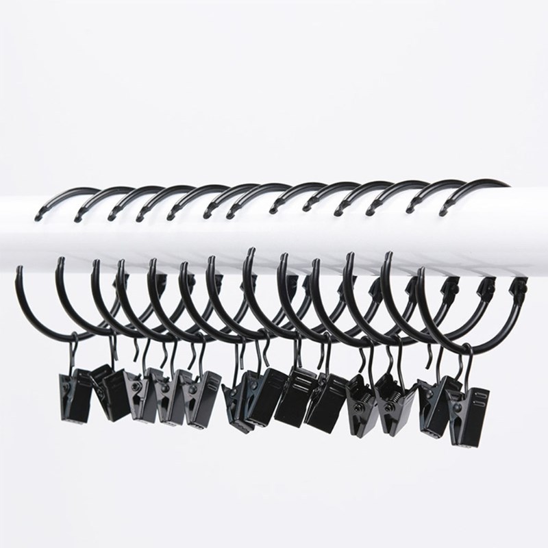 20pcs Metal Openable Curtain Rings Clips Rustproof Decorati
