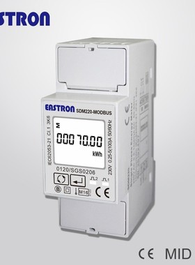 SDM220Modbus MID, 0,25~5(100)A 220V/230V 50Hz/60Hz, Single P