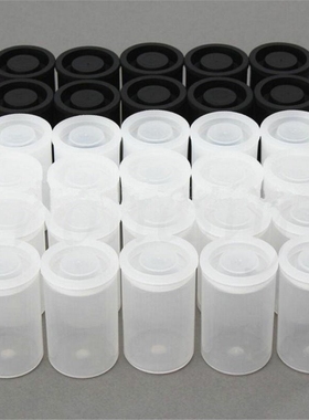 10pcs Plastic Empty Black/White Bottle 35mm Film Cans Canis