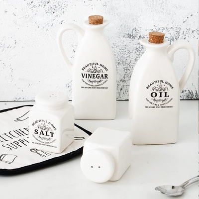 Sale Ceramic Salt And Pepper Shakers And Vinegar Oil Bottle