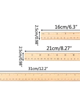 High Quality 15cm 20cm 30cm Wooden Ruler Metric Rule Precisi