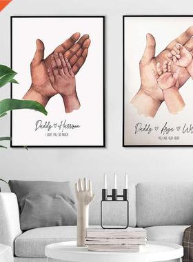 Personalised Poster Family Customize Phrase Dad And Kids Han