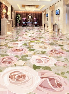 European Style Jade Reliefs Plants Flowers 3D Floor Tiles W