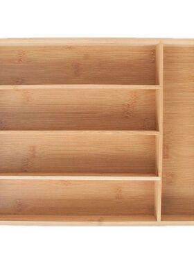 Bamboo Kitchen Cutlery Tray Adjustable Drawer Storage Box