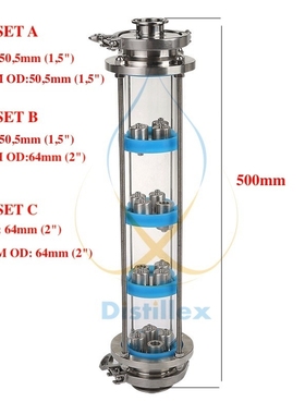 NEW  SS304  bubble plates Distillation Column with 4 section