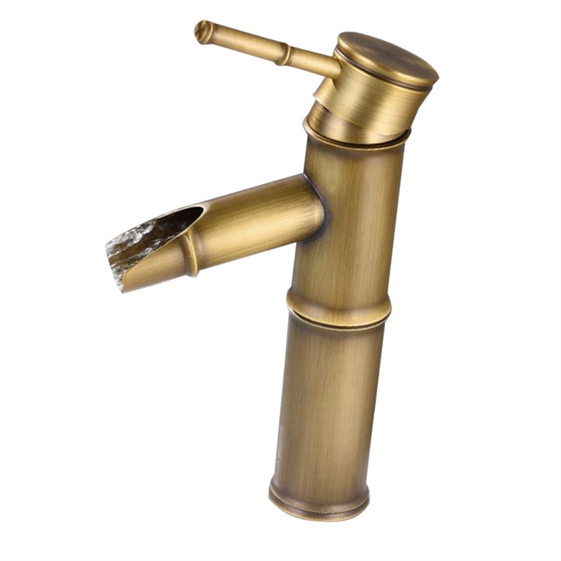 1pc Retro Copper Hot And Cold Water Faucet High Basin Faucet