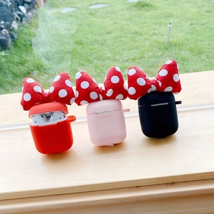 cute Plush point Case For soft cartoon Bow Wave Silicone