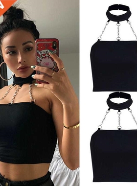 Punk Style Choker Halter Top Women Sexy Faion Slim Cami Ba
