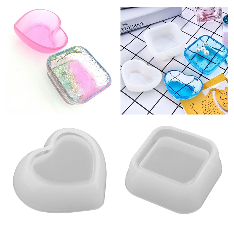 Heart/Square Silicone Resin Mold Small Box Silicone Mould Re