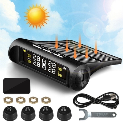 Wireless Solar Tpms Car Tire Pressure Temperature Monitorin