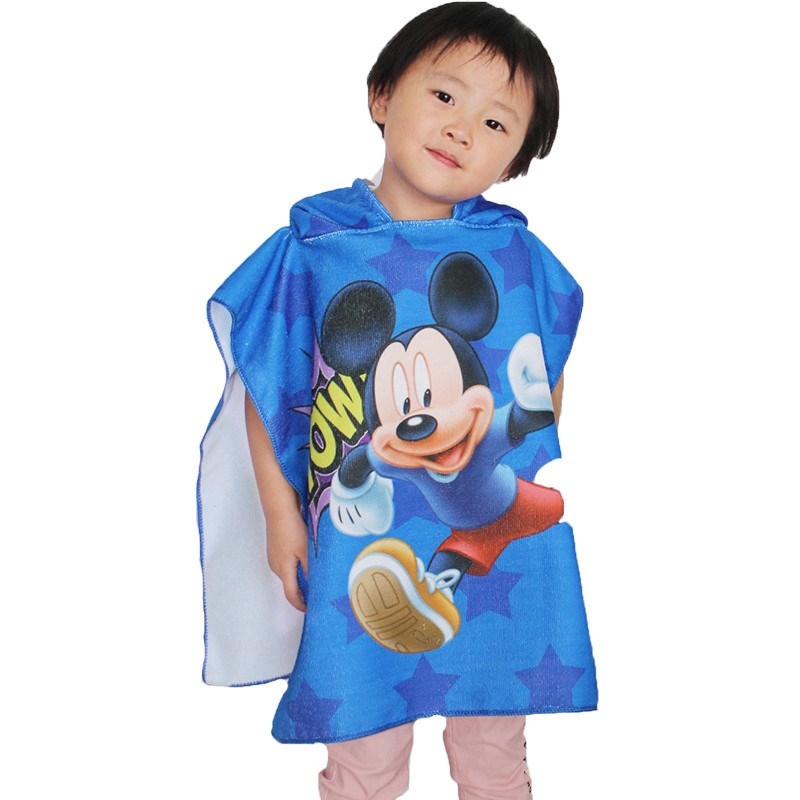 Disney children kids hooded bath towel cape beach towel bla