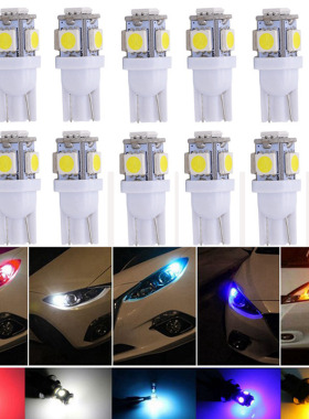 Katur 10pcs T10 W5W LED Bulb 5 D LED White Blue Red Yellow G