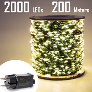 Outdoor 100M Green Holiday String 200M LED Wire 50M lights