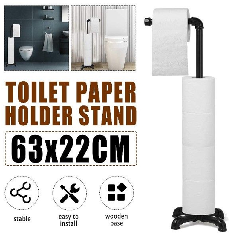 Iron Large Stand Toilet Paper Holder Tissue Roll Rack